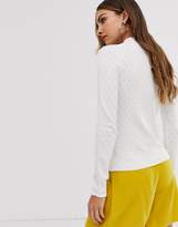 Thumbnail for your product : Stradivarius micro-perforated jumper in cream