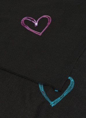 Janavi 'Seasons of Love' sequin embellished heart Merino wool scarf