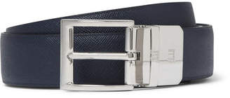 Dunhill 3cm Blue and Black Reversible Leather Belt - Men - Navy