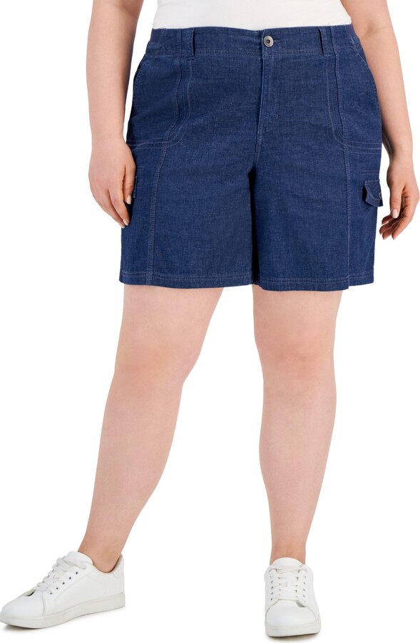 Style Co Petite Mid-Rise Drawstring Shorts, Created