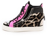 Thumbnail for your product : Giuseppe Zanotti Double Zipper Leopard Sneakers
