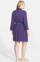 Thumbnail for your product : Midnight by Carole Hochman Satin Trim Robe (Plus Size) (Nordstrom Online Exclusive)