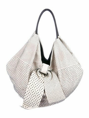 Valentino 360 Studded Leather Hobo Silver - ShopStyle