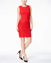 Thumbnail for your product : Calvin Klein Petite Lace-Inset Sheath Dress