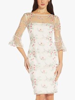 Thumbnail for your product : Adrianna Papell Floral Embroidered Bell Sleeve Dress, Pink/Multi