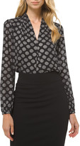 Thumbnail for your product : MICHAEL Michael Kors Foil Inverted Pleat Long-Sleeve Top
