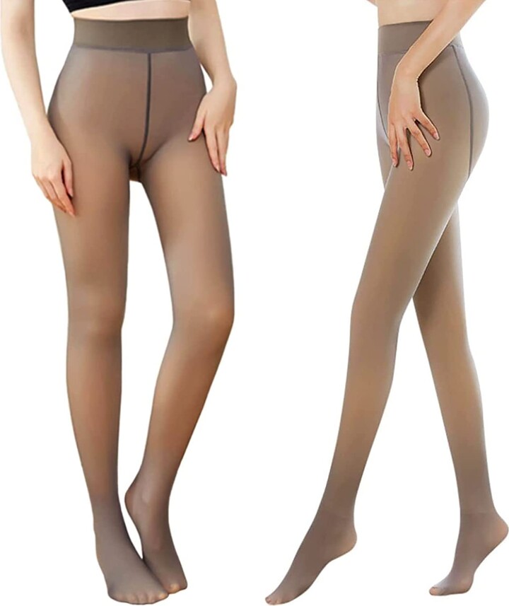 Thick Fleece Lined Tights Women Translucent Leggings Opaque Tights
