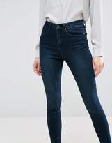 Thumbnail for your product : ASOS 'SCULPT ME' High Rise Premium Jeans in Dark Stone Wash Blue