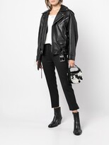 Thumbnail for your product : Monse Lace-Up Detail Leather Biker Jacket