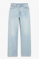 Thumbnail for your product : Monki Taiki straight leg light blue jeans