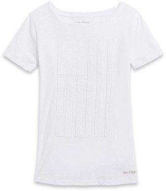 Tommy Hilfiger Final Sale- Embrodiered Flag Graphic Tee