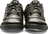 Thumbnail for your product : Y-3 Black Leather & Suede Plimsoll Sneakers