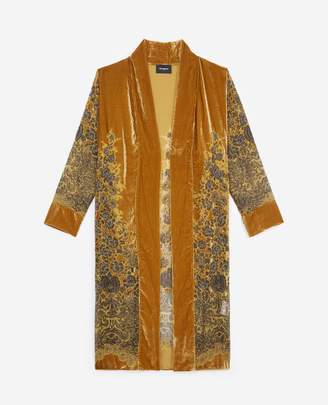 The Kooples Golden-patterned velvet kimono