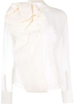 Thumbnail for your product : Christian Dior Pre-Owned Draped Design Sheer Blouse