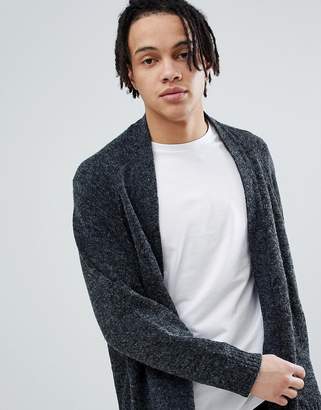 ASOS DESIGN Knitted Batwing Cardigan In Charcoal