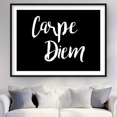 Lark Manor Carpe Diem 2 - Motivational Bedroom Print for Home Decor