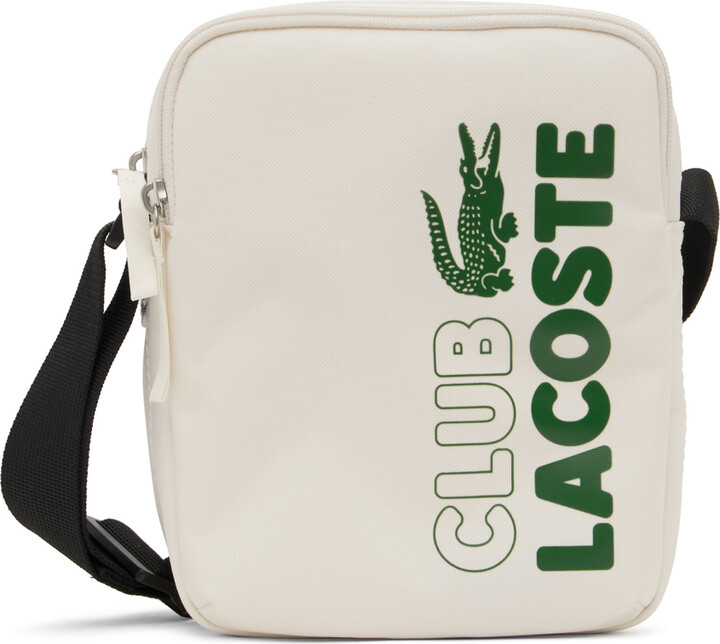 Lacoste: Black Embroidered Crossbody Bag