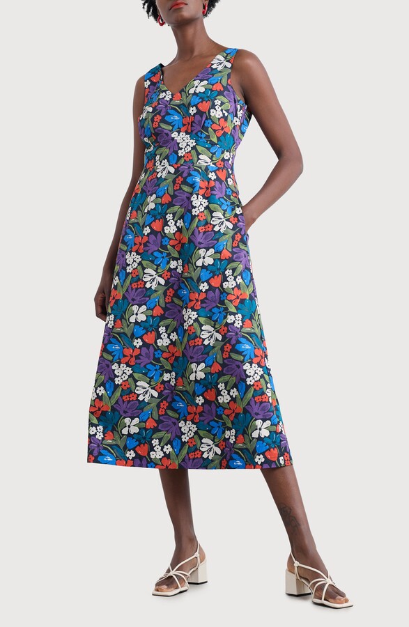 Seasalt Cornwall Sky Beyond Sleeveless Organic Cotton Midi Dress