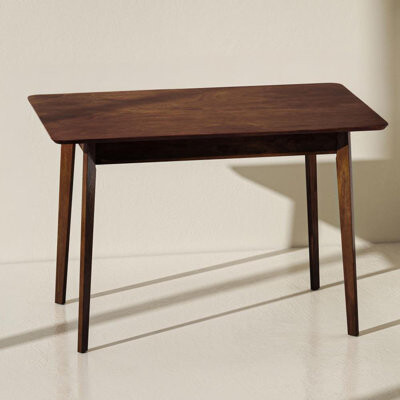 George Oliver Spacious Walnut Dining Table Wood & Mdf Mid-century Modern For Family Kitchen
