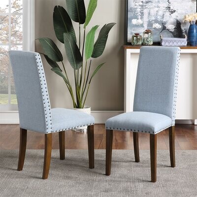Fabric Dining Chair The World S, Pale Blue Leather Dining Chairs