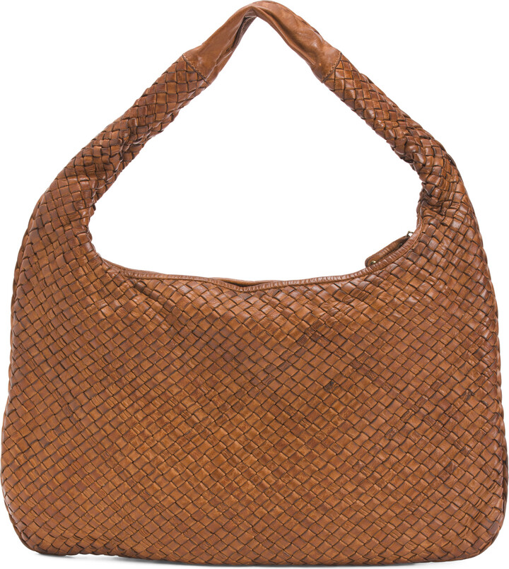 Made In India Leather Hobo With All Over Weave ShopStyle Shoulder Bags