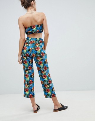 Reclaimed Vintage Inspired Tropical Print Trousers