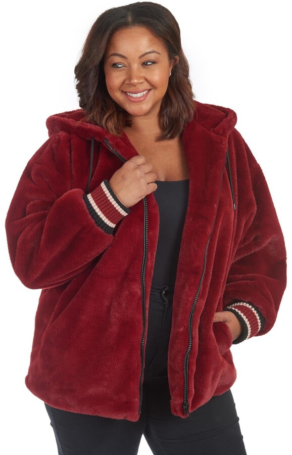 faux fur bomber jacket women's