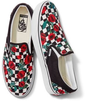 vans shoes with roses on them