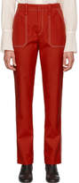 Chloé Red Contrast Stitch Trousers