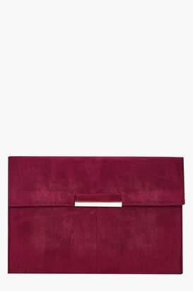 boohoo Suedette Coloured Clutch