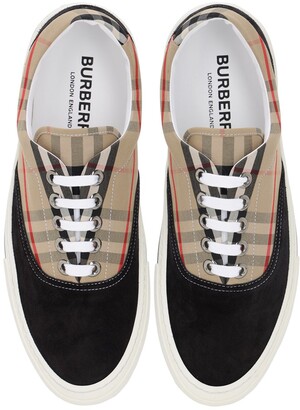 Burberry Wilson Checked Leather Sneakers