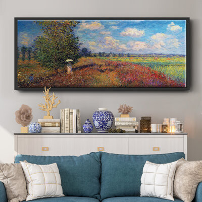 Wildon Home Poppy Field In Summer By Monet Framed On Canvas Print