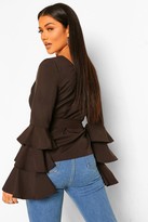 Thumbnail for your product : boohoo Woven off The Shoulder Ruffle Top