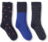 Thumbnail for your product : Merona Women‘s Crew Socks Navy Floral/Leopard 3-Pack