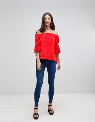 AX Paris Ruched Sleeve Top