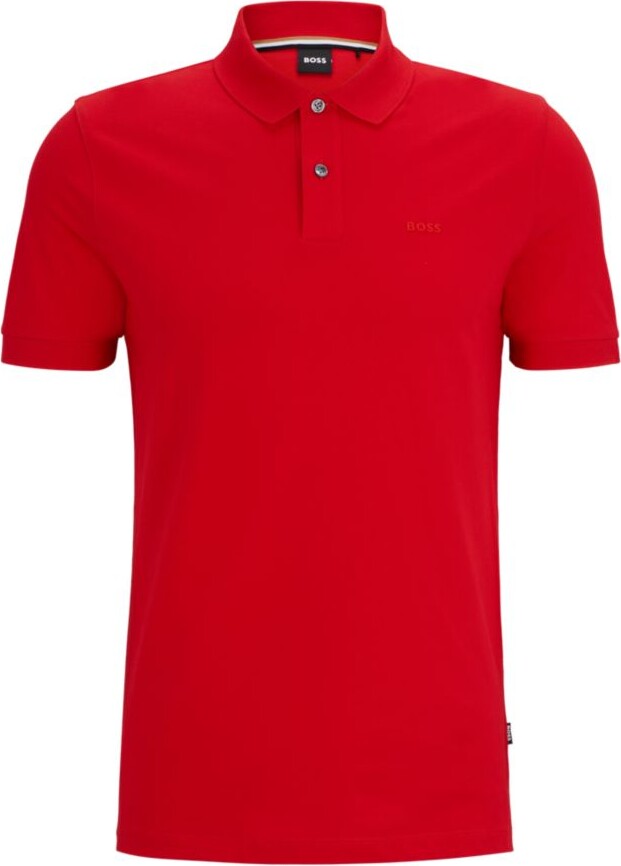 HUGO BOSS Pallas Regular-fit polo shirt in cotton with embroidered logo