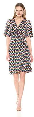 Lark & Ro Amazon Brand Women's Short Sleeve Matte Jersey Knot-Front Wrap Dress