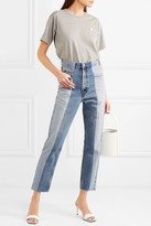 Thumbnail for your product : E.L.V. Denim The Twin Two-tone High-rise Straight-leg Jeans