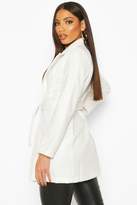 Thumbnail for your product : boohoo Belted Wool Look Blazer Coat
