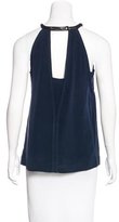 Thumbnail for your product : Yigal Azrouel Leather-Trimmed Sleeveless Top