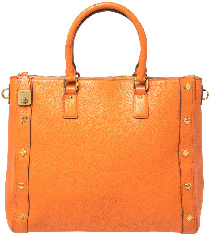 MCM Munchen Orange Epi Leather Speedy Doctors Handbag Purse