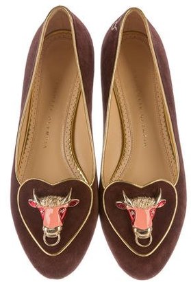 Charlotte Olympia Taurus Suede Loafers