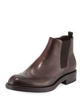 Thumbnail for your product : Prada Leather Wing-Tip Chelsea Boots, Brown