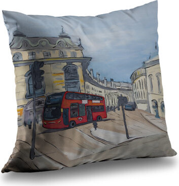 Begin Edition International Inc. Piccadilly Circus London Gray Street Poly Twill Throw | Home Decor