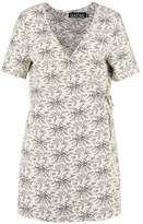 Thumbnail for your product : boohoo Plus Ditsy Floral Woven Wrap Dress