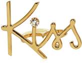 Lanvin Kiss Gold Plated Brass Double Ring