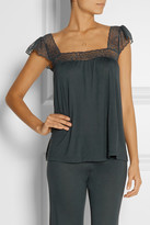 Thumbnail for your product : Eberjey Sloane lace-trimmed jersey pajama top