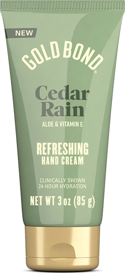 Gold Bond Cedar Rain Refreshing Hand Cream, Everyday Hand Cream with Aloe Vera to Refresh Skin and Vitamin E to Help Soothe the Skin, Comforting Cedar Rain Scent, 3 oz
