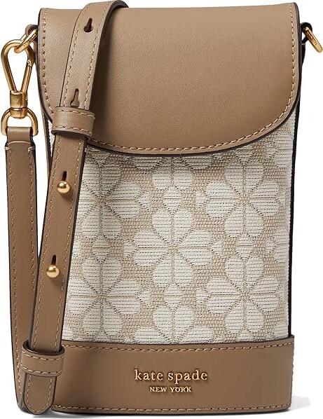 Kate Spade Small Bleecker Saffiano Leather Crossbody Bag in Natural