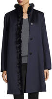 Thumbnail for your product : Fleurette Modern Stand-Collar Dress Coat w/ Mink Trim